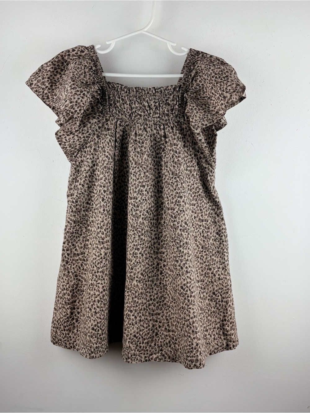 Gap BabyGap Toddler Animal Print Smocked Flutter Sleeve Dress Size 5 Party Chic